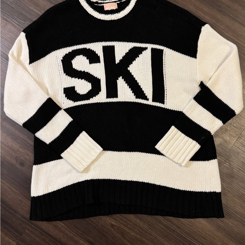 NWOT Show Me Your Mumu Black & White Ski Sweater - Picture 7 of 7
